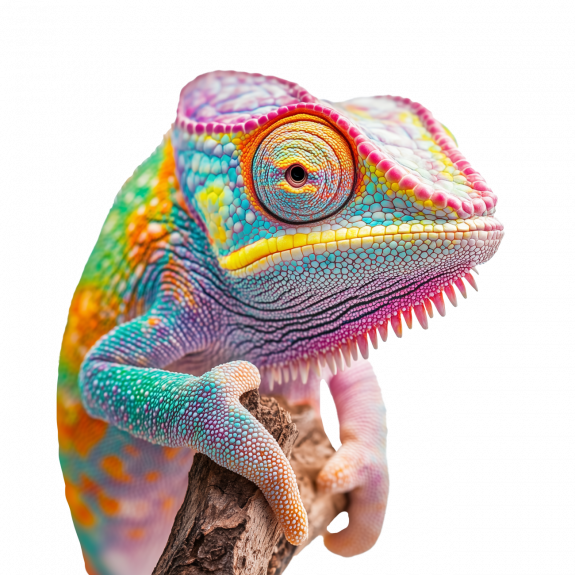 Chamäleon in Regenbogenfarben